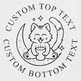 Design of a cat sitting on a crescent moon custom embosser