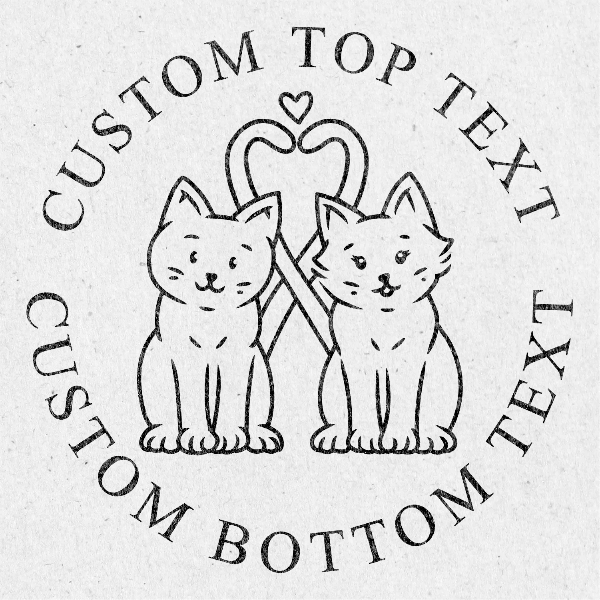 Design of two cats holding hands custom embosser