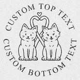 Design of two cats holding tail embosser