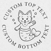 Outline of a mermaid cat custom embosser custom embosser