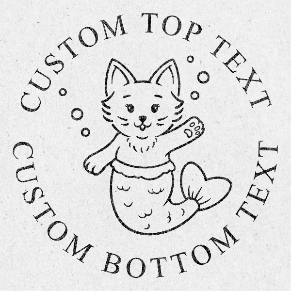 Outline of a mermaid cat custom embosser custom embosser