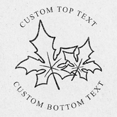 Fall Book Embosser Stamp design featuring a decorative leaves with custom text options.