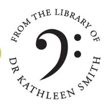 Bookplate with a bass clef and text &