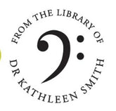 Bookplate with a bass clef and text &