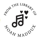 Playful music notes with hearts, ideal for weddings, gifts, and personal stationery.