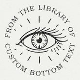 Custom Book Embosser by ChicCraft featuring an illustrated eye design with &