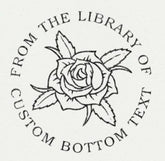 Custom Book Embosser by ChicCraft featuring a rose design with &