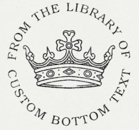 Custom Book Embosser | Personalized Seal Stamp – ChicCraft featuring a crown design with 'From the Library Of' and customizable bottom text. Ideal for book lovers.