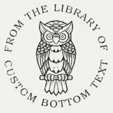 Custom Book Embosser by ChicCraft featuring an owl design with &
