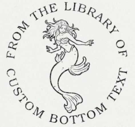 Custom Book Embosser | Personalized Seal Stamp – ChicCraft featuring a mermaid design with 'From the Library Of' and customizable bottom text. Ideal for book lovers and personal libraries.