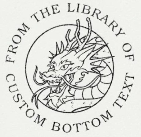 Custom Book Embosser | Personalized Seal Stamp – ChicCraft featuring a fierce dragon design with 'From the Library Of' and customizable text. Ideal for book lovers and authors.