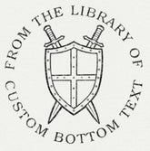 Custom Book Embosser | Personalized Seal Stamp – ChicCraft featuring a medieval shield with crossed swords and customizable text for book lovers.